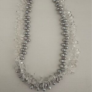 Chan Luu Silver and Clear Beaded Necklace